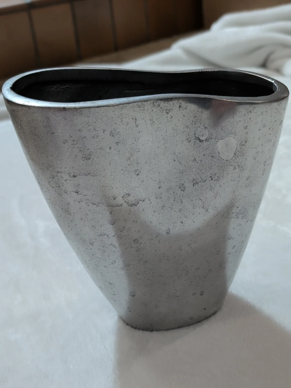 Vintage Forged Silver Metal Vase